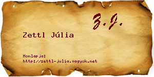 Zettl Júlia névjegykártya
